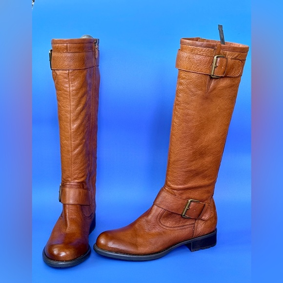 Franco Sarto Shoes - Franco Sarto Pluto Brown Leather Knee-High Boots